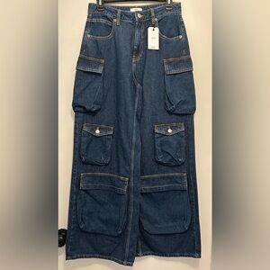 NWT High Wide-Leg Cargo Jeans from Forever 21